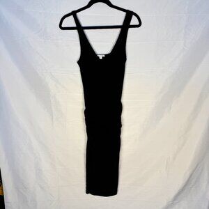 James Perse Black Rouched Dress